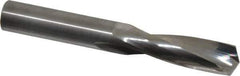 Hertel - 1/2" 135° Spiral Flute Solid Carbide Screw Machine Drill Bit - Bright Finish, Right Hand Cut, 2-1/4" Flute Length, 3-3/4" OAL, Split Point, Straight Shank - Apex Tool & Supply
