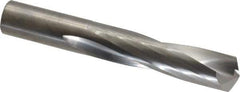 Hertel - 5/8" 135° Spiral Flute Solid Carbide Screw Machine Drill Bit - Bright Finish, Right Hand Cut, 2-3/4" Flute Length, 4-1/4" OAL, Split Point, Straight Shank - Apex Tool & Supply