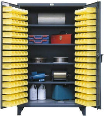 Strong Hold - 4 Shelf 94 Bin Storage Cabinet - Steel, 36" Wide x 24" Deep x 72" High, Dark Gray - Apex Tool & Supply