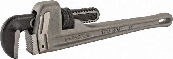 Proto - 14" Aluminum Straight Pipe Wrench - 2" Pipe Capacity - Apex Tool & Supply