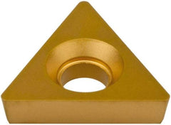 Hertel - TPCB221 Grade HC620B Carbide Boring Insert - TIN/TIC/TICN/TIN Finish, 60° Triangle, 11° Relief Angle, 1/4" Inscr Circle, 3/32" Thick, 1/64" Corner Radius - Apex Tool & Supply