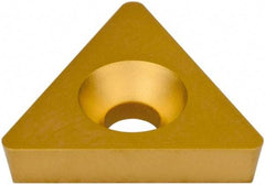 Hertel - TD6P2 Grade HC620B Carbide Boring Insert - TIN/TIC/TICN/TIN Finish, 60° Triangle, 11° Relief Angle, 3/8" Inscr Circle, 1/8" Thick, 1/32" Corner Radius - Apex Tool & Supply