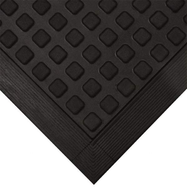 Wearwell - 5' Long x 2' Wide x 5/8" Thick, Anti-Fatigue Modular Matting Ramp Edge - Male, 1 Interlocking Side, Black, For Dry Areas, Series 502 - Apex Tool & Supply