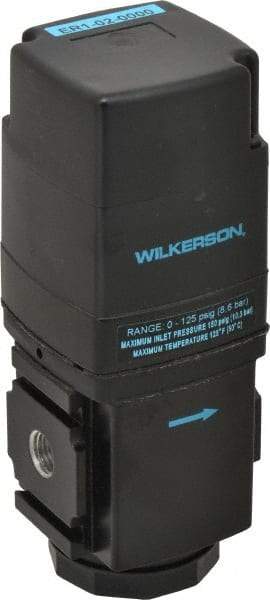 Wilkerson - 1/4 NPT Port, 165 CFM, Aluminum Electronic Regulator - 0 to 125 psi Range, 150 Max psi Supply Pressure, 2.35" Wide x 6.31" High - Apex Tool & Supply
