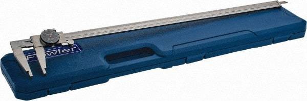 Fowler - 0" to 24" Range, 0.001" Graduation, 0.1" per Revolution, Dial Caliper - Black Face, 3.375" Jaw Length - Apex Tool & Supply