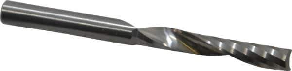 Onsrud - 1/4" Cutting Diam x 1-1/2" Length of Cut, 1 Flute, Upcut Spiral Router Bit - Uncoated, Right Hand Cut, Solid Carbide, 3" OAL x 1/4" Shank Diam, Single Edge, 21° Helix Angle - Apex Tool & Supply