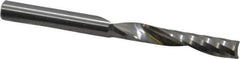 Onsrud - 1/4" Cutting Diam x 1-1/2" Length of Cut, 1 Flute, Upcut Spiral Router Bit - Uncoated, Right Hand Cut, Solid Carbide, 3" OAL x 1/4" Shank Diam, Single Edge, 21° Helix Angle - Apex Tool & Supply