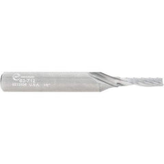 Onsrud - 1/8" Cutting Diam x 1/2" Length of Cut, 1 Flute, Upcut Spiral Router Bit - Uncoated, Right Hand Cut, Solid Carbide, 2" OAL x 1/4" Shank Diam, Single Edge, 21° Helix Angle - Apex Tool & Supply