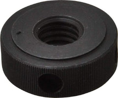 Gibraltar - 1/2-13" UNC Thread, Black Oxide Finish, Steel Round Knurled Check Nut - 7/16" Overall Height, 1-1/4" Head Diam, 1" Base Diam - Apex Tool & Supply