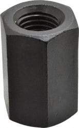 Gibraltar - 1-8 UNC, 2-1/2" OAL Steel Standard Coupling Nut - Black Oxide Coated, 1-5/8" Width Across Flats - Apex Tool & Supply