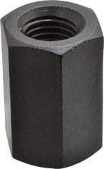 Gibraltar - 1-8 UNC, 2-1/2" OAL Steel Standard Coupling Nut - Black Oxide Coated, 1-5/8" Width Across Flats - Apex Tool & Supply