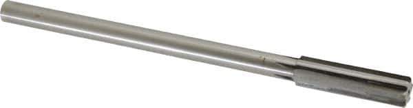 Made in USA - 0.56" Carbide-Tipped 6 Flute Chucking Reamer - Straight Flute, 7/16" Straight Shank, 2" Flute Length, 8" OAL - Apex Tool & Supply