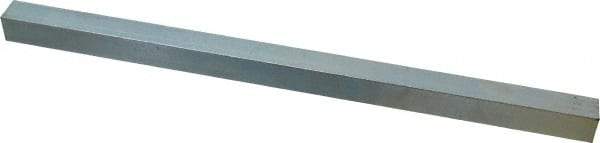 Made in USA - 12" Long x 5/8" High x 5/8" Wide, Zinc-Plated Undersized Key Stock - C1018 Steel - Apex Tool & Supply