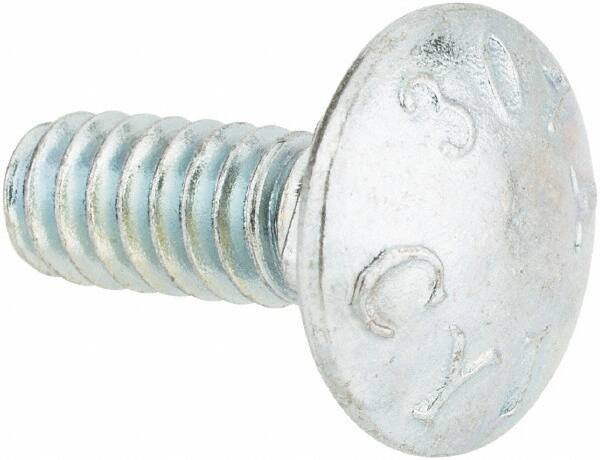Value Collection - #10-24 UNC 1/2" Length Under Head, Standard Square Neck, Carriage Bolt - Grade 2 Steel, Zinc-Plated Finish - Apex Tool & Supply