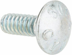 Value Collection - #10-24 UNC 1/2" Length Under Head, Standard Square Neck, Carriage Bolt - Grade 2 Steel, Zinc-Plated Finish - Apex Tool & Supply
