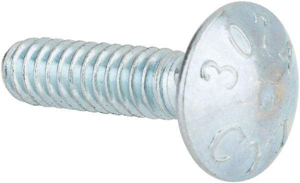 Value Collection - #10-24 UNC 3/4" Length Under Head, Standard Square Neck, Carriage Bolt - Grade 2 Steel, Zinc-Plated Finish - Apex Tool & Supply