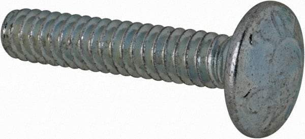 Value Collection - #10-24 UNC 1" Length Under Head, Standard Square Neck, Carriage Bolt - Grade 2 Steel, Zinc-Plated Finish - Apex Tool & Supply