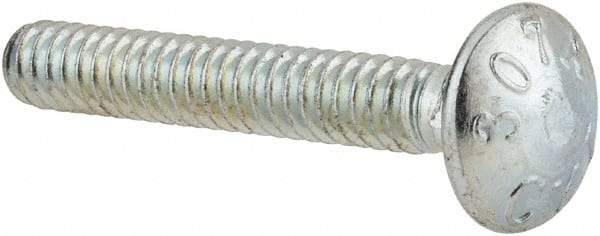 Value Collection - #10-24 UNC 1-1/4" Length Under Head, Standard Square Neck, Carriage Bolt - Grade 2 Steel, Zinc-Plated Finish - Apex Tool & Supply
