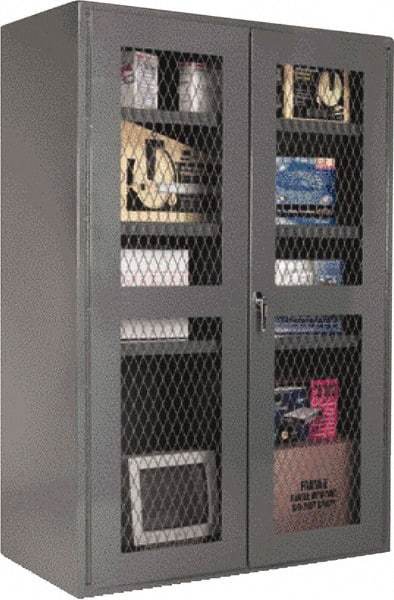 Durham - 4 Shelf Visible Storage Cabinet - Steel, 36" Wide x 18" Deep x 72" High, Gray - Apex Tool & Supply