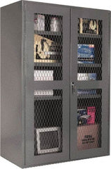Durham - 4 Shelf Visible Storage Cabinet - Steel, 36" Wide x 18" Deep x 72" High, Gray - Apex Tool & Supply
