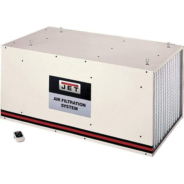 Jet - 1µm, 115 Volt Ceiling Mount Air Filtration Machine - 44" Long x 20" Deep x 24" High, 1,700 CFM Air Flow - Apex Tool & Supply