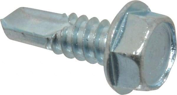 Value Collection - 5/16", Hex Washer Head, Hex Drive, 1" Length Under Head, #3 Point, Self Drilling Screw - Grade 1016-1024 Steel, Zinc-Plated Finish - Apex Tool & Supply