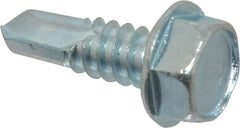 Value Collection - 5/16", Hex Washer Head, Hex Drive, 1" Length Under Head, #3 Point, Self Drilling Screw - Grade 1016-1024 Steel, Zinc-Plated Finish - Apex Tool & Supply