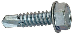 Value Collection - 5/16", Hex Washer Head, Hex Drive, 1-1/4" Length Under Head, #3 Point, Self Drilling Screw - Grade 1016-1024 Steel, Zinc-Plated Finish - Apex Tool & Supply
