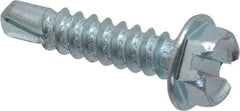 Value Collection - #8, Hex Washer Head, Slotted Drive, 3/4" Length Under Head, #2 Point, Self Drilling Screw - Grade 1016-1024 Steel, Zinc-Plated Finish - Apex Tool & Supply