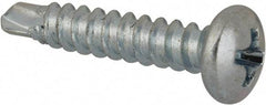 Value Collection - #6, Pan Head, Phillips Drive, 3/4" Length Under Head, #2 Point, Self Drilling Screw - Grade 1016-1024 Steel, Zinc-Plated Finish - Apex Tool & Supply
