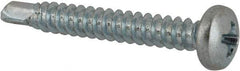 Value Collection - #8, Pan Head, Phillips Drive, 1-1/4" Length Under Head, #2 Point, Self Drilling Screw - Grade 1016-1024 Steel, Zinc-Plated Finish - Apex Tool & Supply