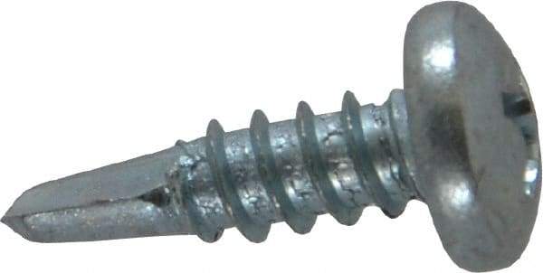 Value Collection - #10, Pan Head, Phillips Drive, 5/8" Length Under Head, #2 Point, Self Drilling Screw - Grade 1016-1024 Steel, Zinc-Plated Finish - Apex Tool & Supply