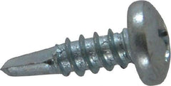 Value Collection - #10, Pan Head, Phillips Drive, 5/8" Length Under Head, #2 Point, Self Drilling Screw - Grade 1016-1024 Steel, Zinc-Plated Finish - Apex Tool & Supply