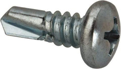 Value Collection - 1/4", Pan Head, Phillips Drive, 3/4" Length Under Head, #3 Point, Self Drilling Screw - Grade 1016-1024 Steel, Zinc-Plated Finish - Apex Tool & Supply