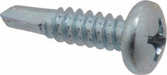 Value Collection - 1/4", Pan Head, Phillips Drive, 1" Length Under Head, #3 Point, Self Drilling Screw - Grade 1016-1024 Steel, Zinc-Plated Finish - Apex Tool & Supply