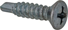 Value Collection - #8, Oval Head, Phillips Drive, 3/4" OAL, #2 Point, Self Drilling Screw - Grade 1016-1024 Steel, Zinc-Plated Finish - Apex Tool & Supply
