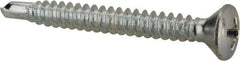 Value Collection - #8, Oval Head, Phillips Drive, 1-1/2" OAL, #2 Point, Self Drilling Screw - Grade 1016-1024 Steel, Zinc-Plated Finish - Apex Tool & Supply