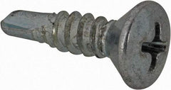 Value Collection - #10, Oval Head, Phillips Drive, 3/4" OAL, #2 Point, Self Drilling Screw - Grade 1016-1024 Steel, Zinc-Plated Finish - Apex Tool & Supply