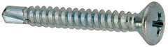Value Collection - #10, Oval Head, Phillips Drive, 1-1/2" OAL, #2 Point, Self Drilling Screw - Grade 1016-1024 Steel, Zinc-Plated Finish - Apex Tool & Supply