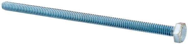 Value Collection - 1/4-20 UNC, 5" Length Under Head Hex Head Cap Screw - Fully Threaded, Grade 2 Steel, Zinc-Plated Finish, 7/16" Hex - Apex Tool & Supply