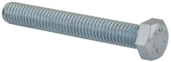 Value Collection - 3/8-16 UNC, 2-3/4" Length Under Head Hex Head Cap Screw - Fully Threaded, Grade 2 Steel, Zinc-Plated Finish, 9/16" Hex - Apex Tool & Supply