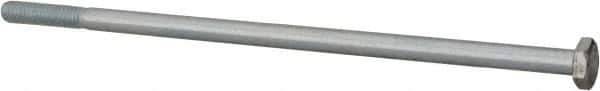 Value Collection - 1/4-20 UNC, 6-1/2" Length Under Head Hex Head Cap Screw - Partially Threaded, Grade 2 Steel, Zinc-Plated Finish, 7/16" Hex - Apex Tool & Supply
