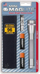 Mag-Lite - Krypton Bulb, 14 Lumens, Mini Flashlight - Gray Aluminum Body, 2 AA Alkaline Batteries Included - Apex Tool & Supply