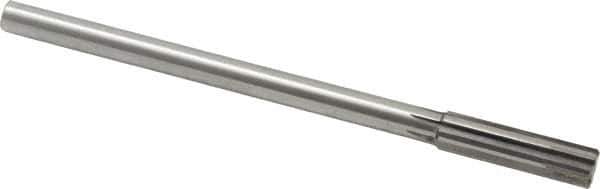 Made in USA - 0.521" Carbide-Tipped 6 Flute Chucking Reamer - Straight Flute, 7/16" Straight Shank, 2" Flute Length, 8" OAL - Apex Tool & Supply