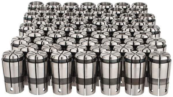 Parlec - 59 Piece, 3/32" to 1" Capacity, Single Angle Collet Set - Series TG/PG 100 - Exact Industrial Supply