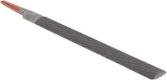 Simonds File - 6" Long, Bastard Cut, Half Round American-Pattern File - Double Cut, Tang - Apex Tool & Supply
