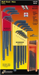 Bondhus - Hex Key Sets - MP.050-3/8/1.5-1MM TRIPLE PK L-WRNCHS ST - Apex Tool & Supply