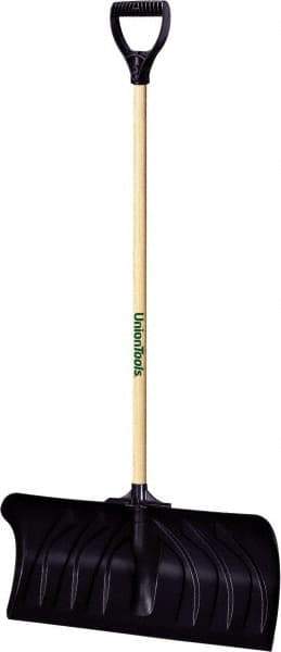 UnionTools - 24 Inch Wide Blade x 11 Inch High Blade Pusher Snow Shovel - 45 Inch Long Hardwood Handle - Apex Tool & Supply