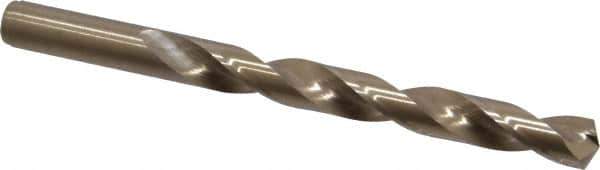 Cleveland - 1/2" 135° Cobalt Jobber Drill - Oxide/Gold Finish, Right Hand Cut, Spiral Flute, Straight Shank, 6" OAL, Split Point - Apex Tool & Supply
