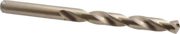 Cleveland - 10.2mm 135° Cobalt Jobber Drill - Oxide/Gold Finish, Right Hand Cut, Spiral Flute, Straight Shank, 5.24" OAL, Split Point - Apex Tool & Supply